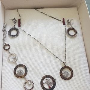 Rustic 4 pieces Bvlgari set: necklace, earrings, bracelet and ring sold together